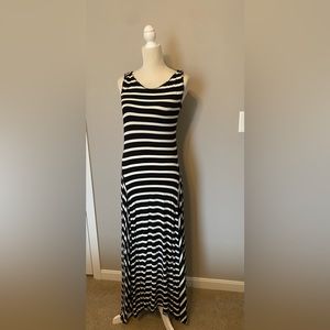Black and white striped maxi
